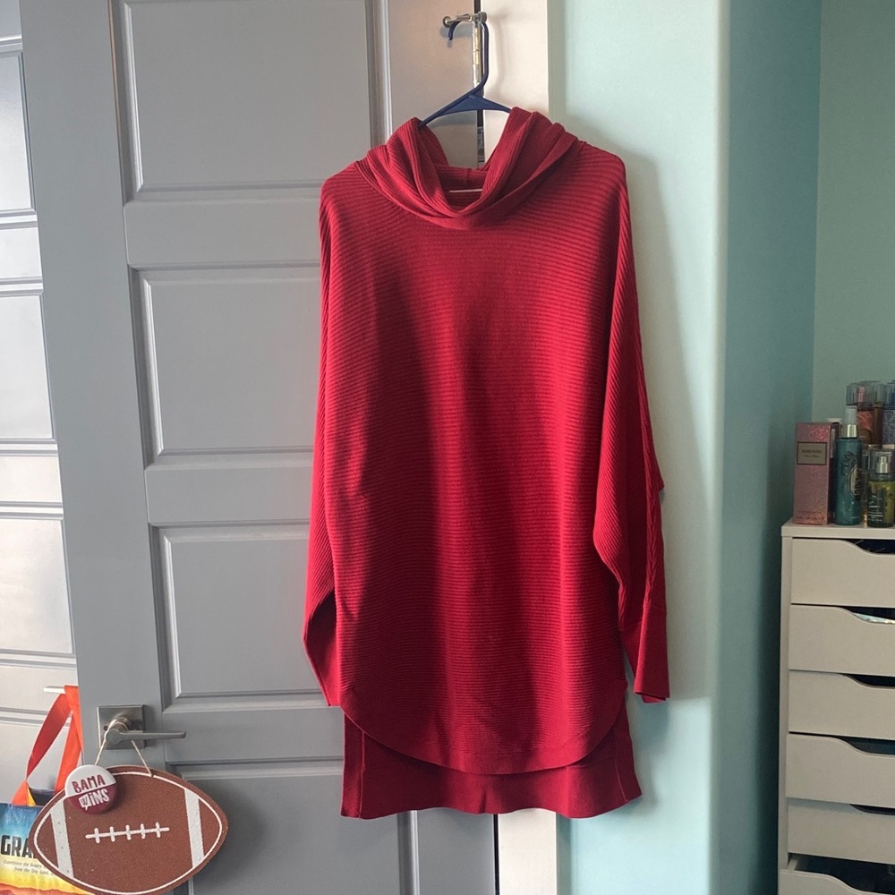 Pink Lily Deep Red Cowl Neck Sweater